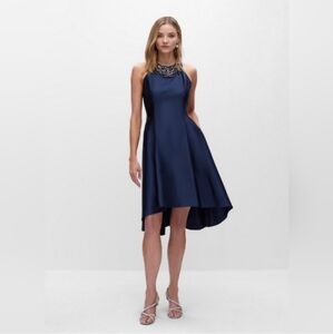 Adrianna Papell Navy High Low Dress